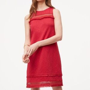 Ann Taylor LOFT Fringe Mesh Shift Dress
